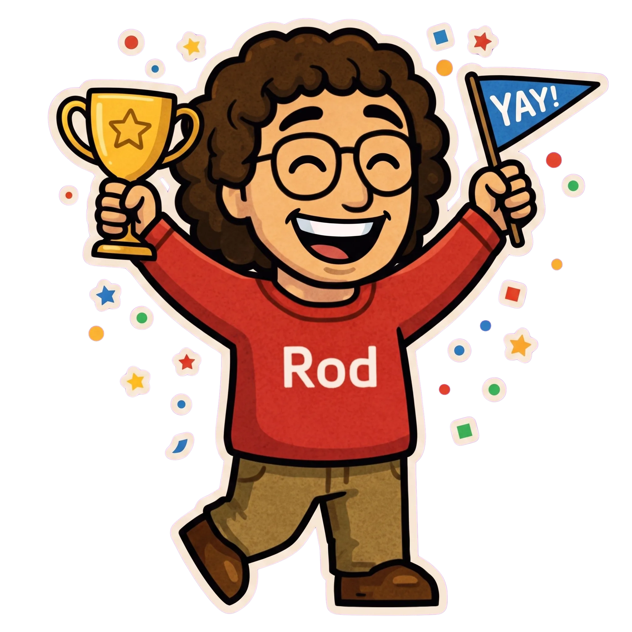 Prof Rod celebrating