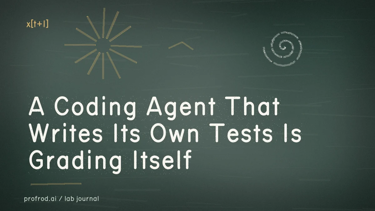 A Coding Agent That Writes Its Own Tests Is Grading Itself