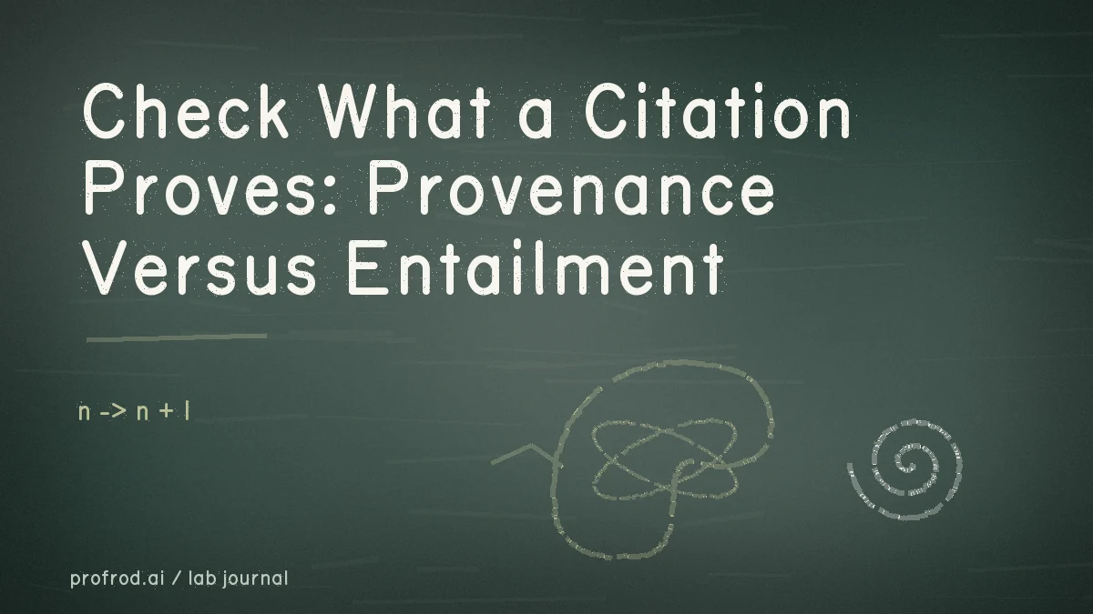 Check What a Citation Proves: Provenance Versus Entailment